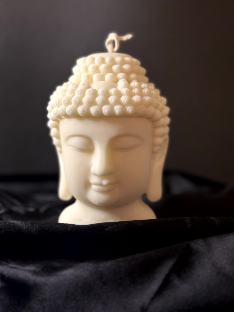Große Buddha Kopf Kerze